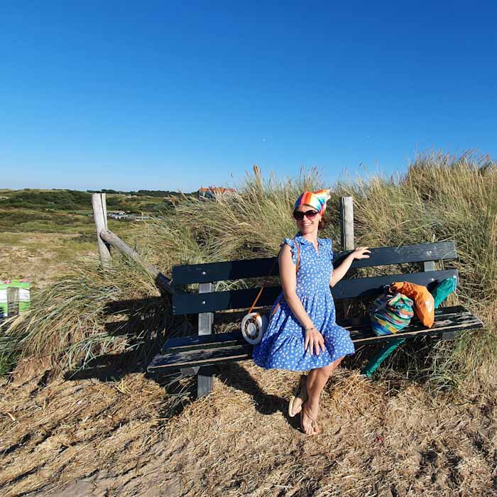 Egmond aan Zee beach - I am sitting on a bench in dunes - Discover True Netherlands