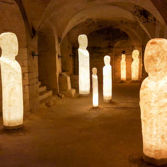Valkenburg cavas - Light statues inside the caves - Discover True Netherlands