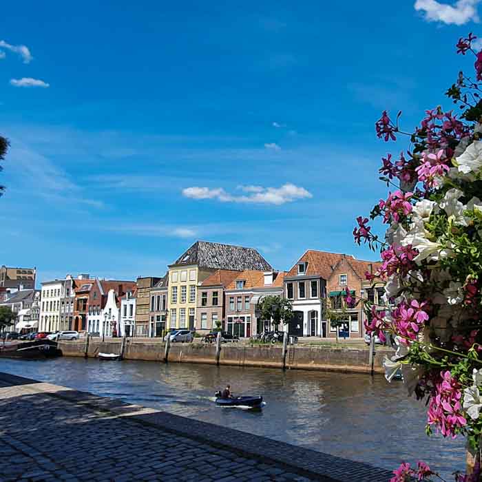 Zwolle main canal with flowers in summer - Discover True Netherlands